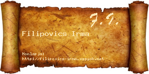 Filipovics Irma névjegykártya